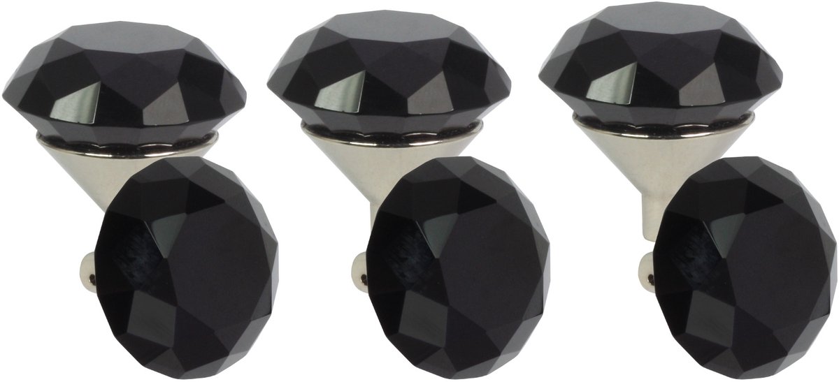 Domino® Meubelknop CRYSTAL G30mm M6 – ZWART - 6 stuk - Hoge Kwaliteit Kastknop Deurknop - Deurknoppen voor kasten - Deurknopjes Meubelknoppen - Keukenkast Grepen - Ladeknop - Ladegreep - Kastgrepen