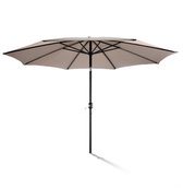 Parasol 350 cm Aluminium Kantelbaar met Beschermhoes | 8 Ribben | UPF50+ UV-bescherming | 48 mm Staander | Slingermechanisme | Waterafstotend | Stokparasol Taupe voor Tuin & Terras