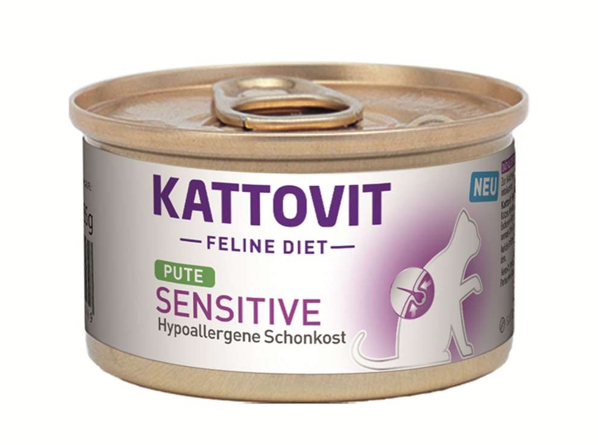kattovit Kattovit - Feline Dieet Dose Sensitive 12x85g - Kalkoen