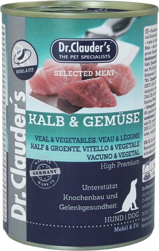Dr Clauder's Best Choice Hond Geselecteerd Vlees 6x400g - Kalfsvlees & Groenten