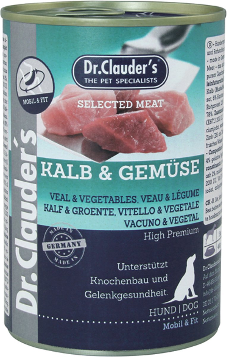 Dr Clauder's Best Choice Hond Geselecteerd Vlees 6x400g - Kalfsvlees & Groenten