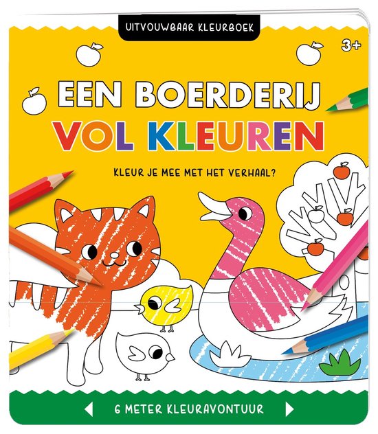 Uitvouwbaar kleurboek - Een boerderij vol kleuren - cover