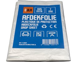 Afdekfolie 4 x 5 meter Transparant Dikte 7 mu Bouwfolie Afdekzeil Beschermfolie - Bescherming voor meubels tijdens schilderen - DULA