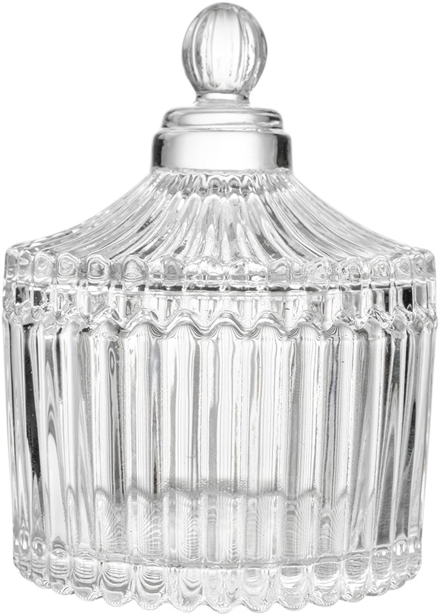 Clayre & Eef Voorraadpot Ø 7x9 cm Transparant Glas