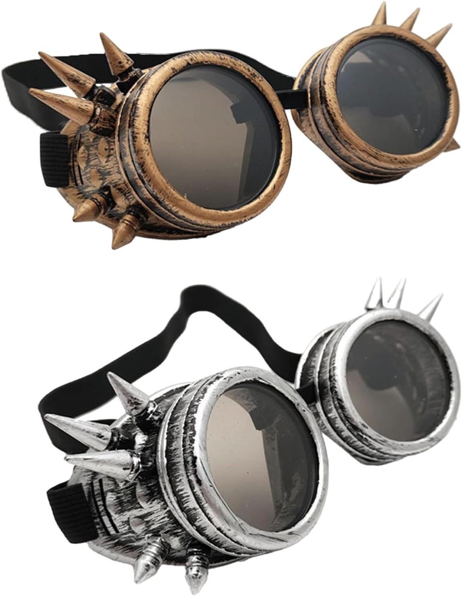 Trankielo - Steampunk Lasbril Retro Victoriaanse Stijl - Caleidoscoop Bril voor Halloween en Carnaval