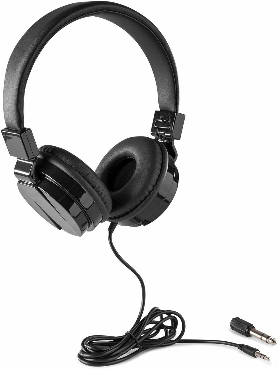 DJ Hoofdtelefoon voor Beginners en Gevorderden - Inklapbare On-ear Koptelefoon met Diepe Bass en Duidelijke Geluidsweergave - Zwart