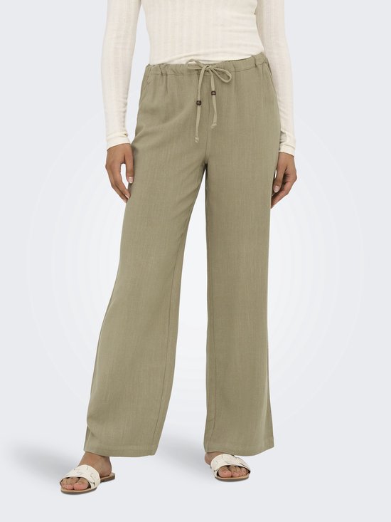 ONLY - ONLSOLVI MW LINEN BL STRING PANT CC PNT - Dames - Leggings