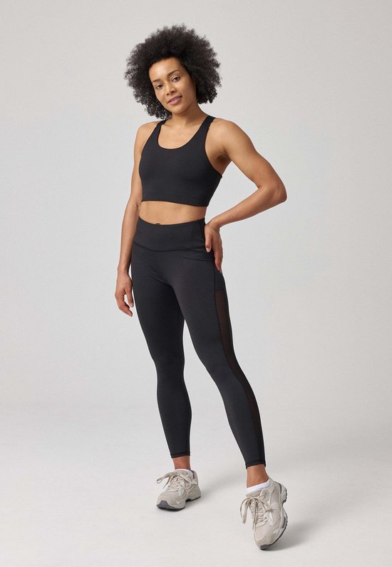 SNOCKS High Waist Leggings Mesh Dames - Sport Legging met Mesh Inzetten - Yoga Broek - 4-Way Stretch - Vormgevend van SNOCKS — afbeelding 4