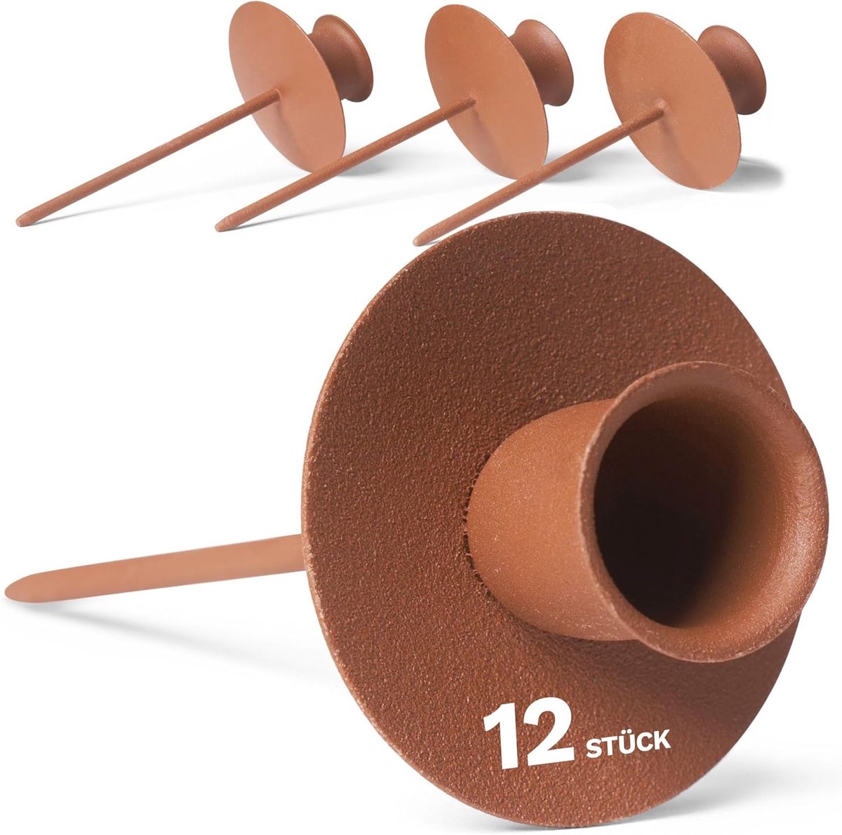 12x kaarsenplaat Adventskrans kaarsenspeld ROST kaarsenhouder voor kaarsen, kaarsenstoker, kaarsenhouder voor kransen, kaarsentuit, metalen kaarsenhouder, kaarsenspeld Adventskrans kaarsenhouder, tafeldecoratie