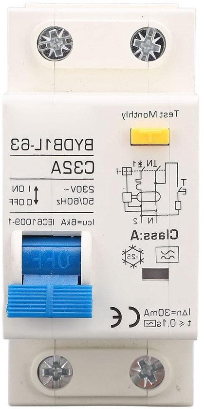 Hager 2P 40A 30MA AC disjoncteur à courant résiduel 2 modules CDC740H