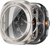 Bandz hard case met screen protector geschikt voor Samsung Galaxy Watch Ultra / Ultra 2025 - hoesje van polycarbonaat materiaal - Full cover case met screenprotector (titanium kleur)