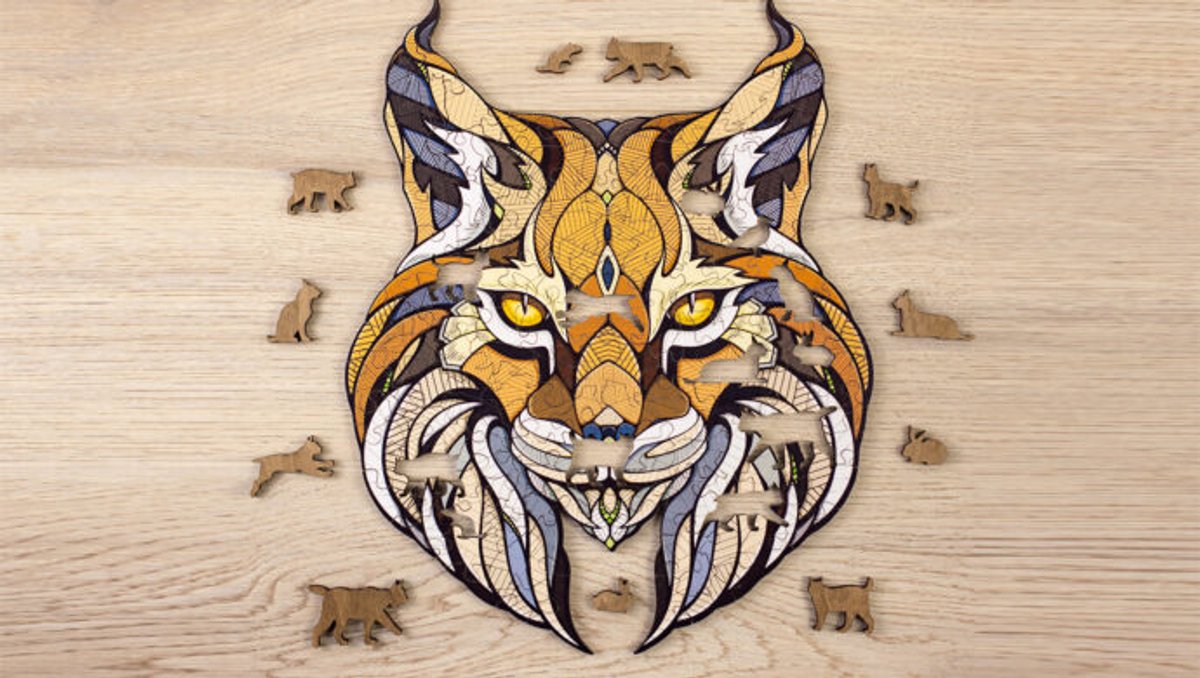 Eco-wood-art Legpuzzel Lynx 35,3 X 28 Cm Hout Bruin 139 Stuks