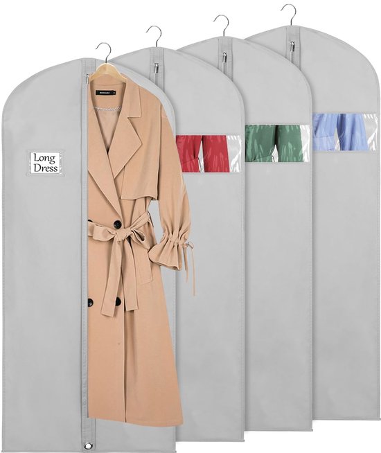 Draagbare garderobe, opvouwbare kast, grote capaciteit kleding opberger, grijs - Modern Songmics