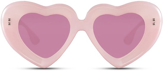 Hartjes zonnebril - Zonnebrillen - Festival bril - Rave bril - Glasses - Roze - Roze glazen van Merkloos — afbeelding 3