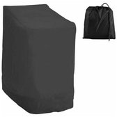 Convient pour housse de chaise de jardin en tissu Oxford 210D imperméable, housse de chaise empilable, housse de fauteuil d'extérieur résistante aux intempéries 120x65x65x80cm (noir)