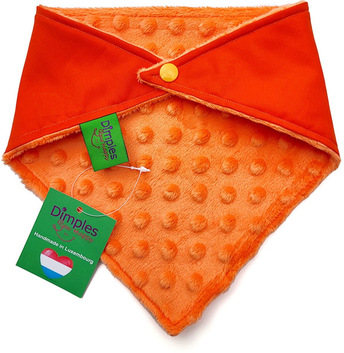 Oranje Hondenbandana Nederland-fan - DIMPLES 30cm XXS hondensjaal hondenbandana met comfortabele drukknopen