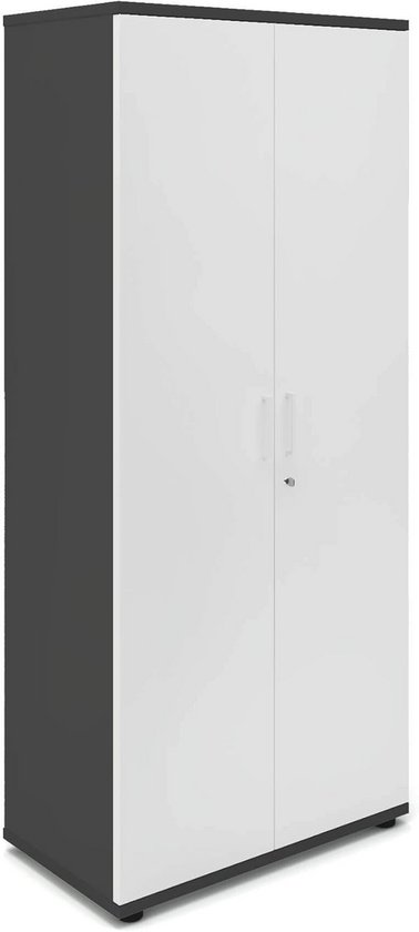 Lage archiefkast Osmond 80cm met 2 deuren - lichtgrijs - Modern Germania