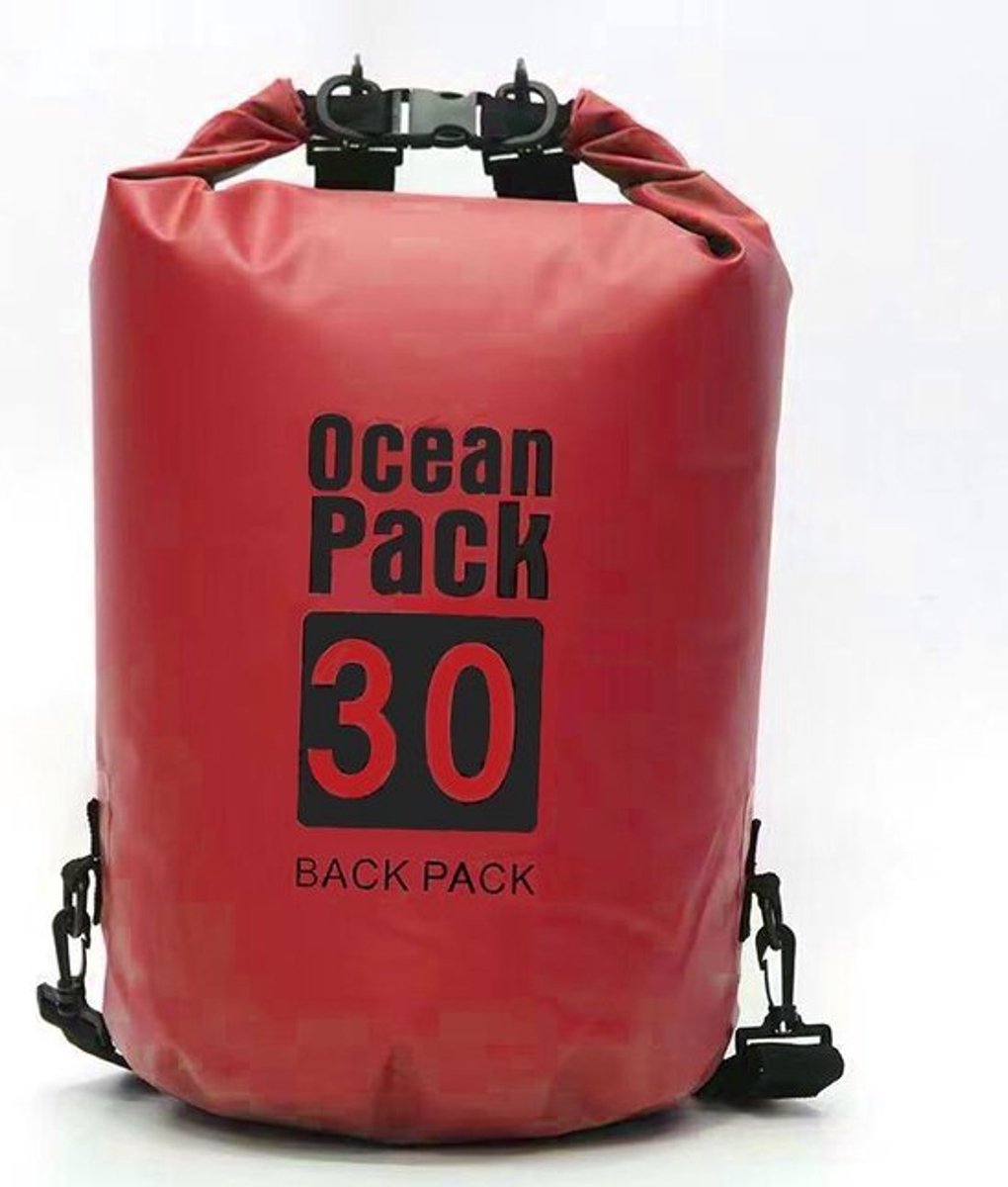 Waterdichte Tas - Dry bag - 30L - Rood - Ocean Pack - Dry Sack - Survival Outdoor Rugzak - Drybags - Boottas - Zeiltas