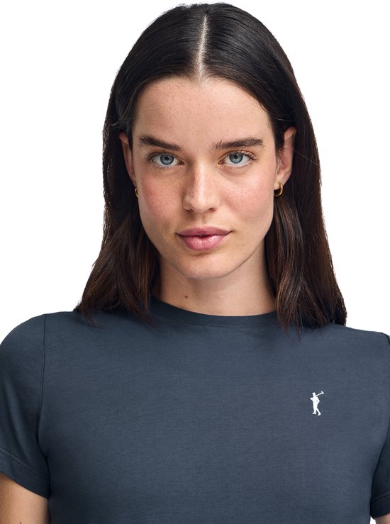 T-shirt ras du cou bleu denim avec logo Rigby Go brodé