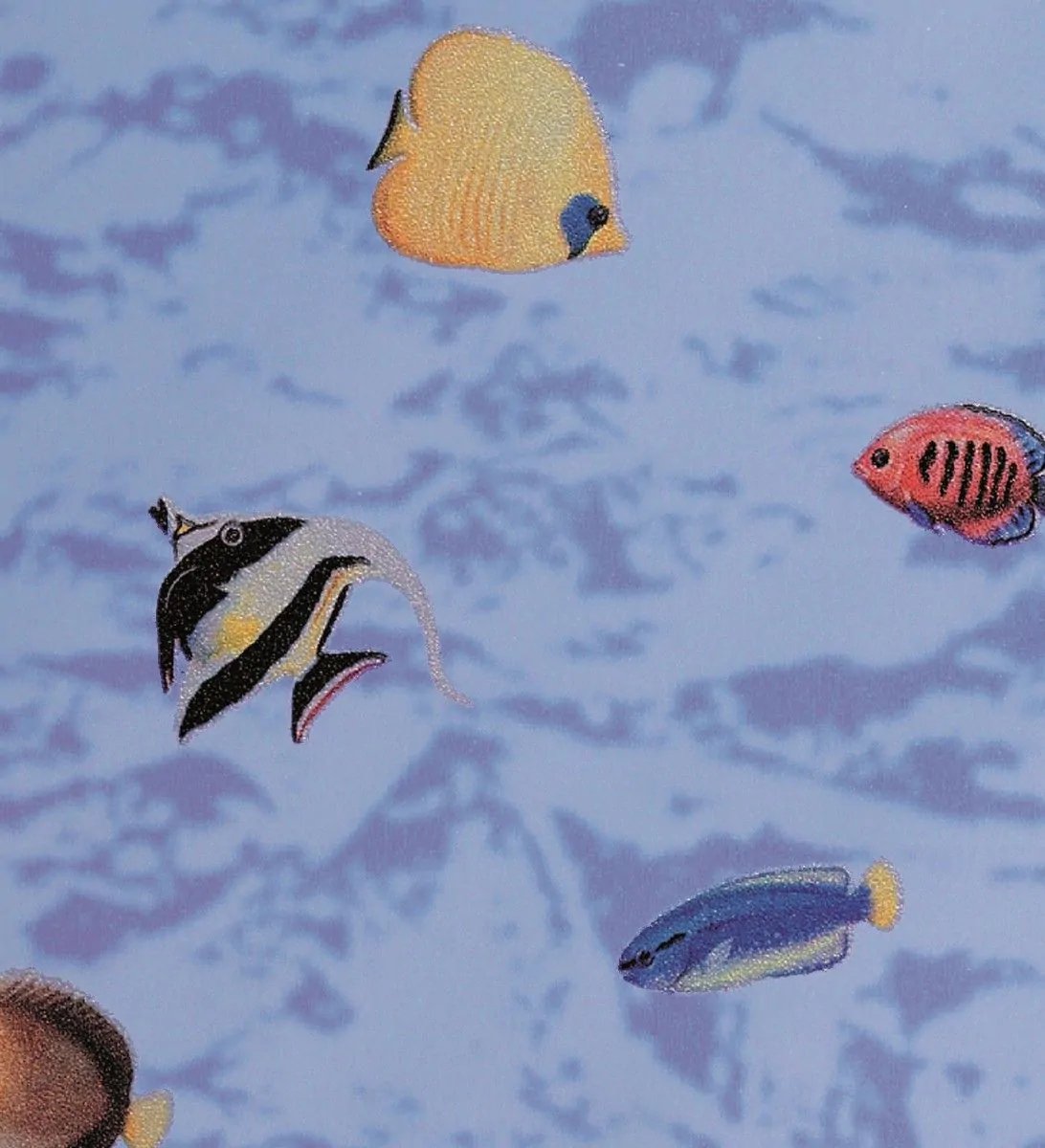 2LIF Decoratie plakfolie meubelfolie Vissen 45 cm x 2 meter zelfklevend - Decoratiefolie - Plakplastic - Raamfolie - Fishes