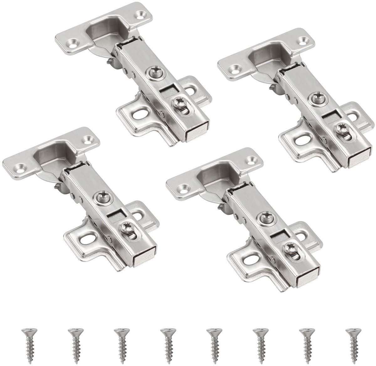 Ibenzoa® Verstelbare Hydraulische Scharnieren voor Frameloze Kasten met Softclose Mechanisme - Set van 4 Stuks