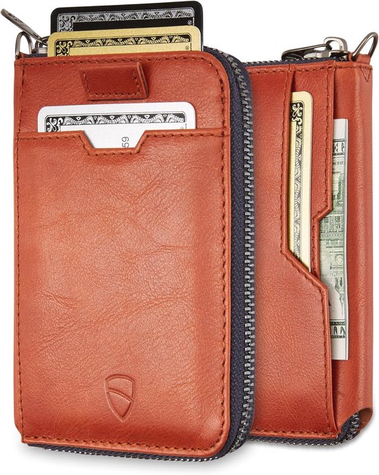 Vaultskin NOTTING HILL RFID Slim Leren Rits Portemonnee en - Vergelijk