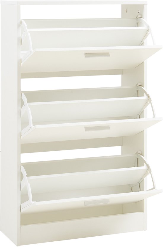 en.casa] Shoe cabinet Klamp 87.5x66x33cm bamboo