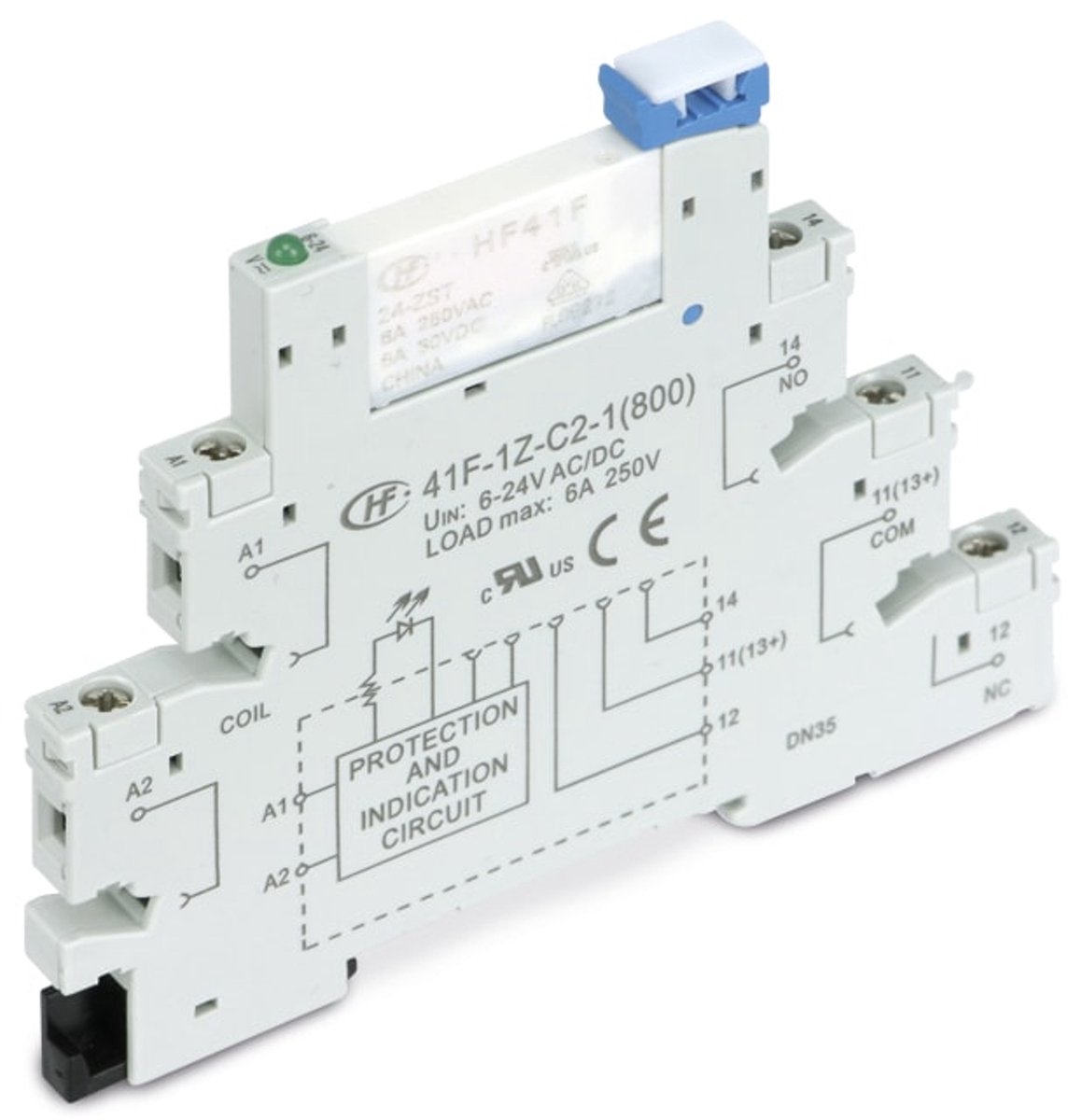 HONGFA relaismodule 41F-1Z-C2-1 & HF41F/24-ZS, 24 V-/~