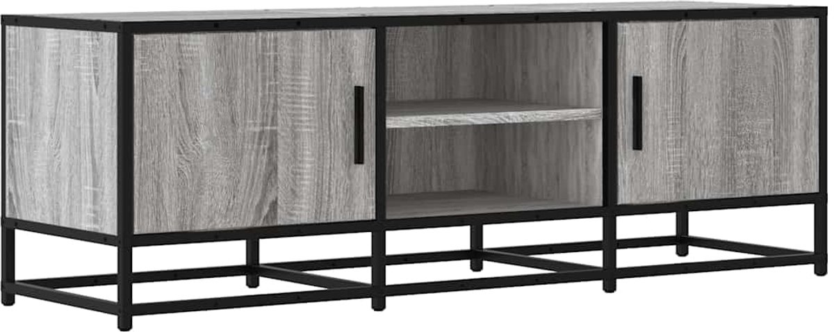 vidaXL - Tv-meubel - 120x35x41 - cm - bewerkt - hout - metaal - grijs - sonoma - eiken