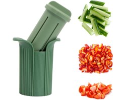 Handmatige reepjessnijder voor keukengebruik, te gebruiken om augurken en groene komkommers in reepjes te snijden, en ook als verdeler voor ham- en worstreepjes.