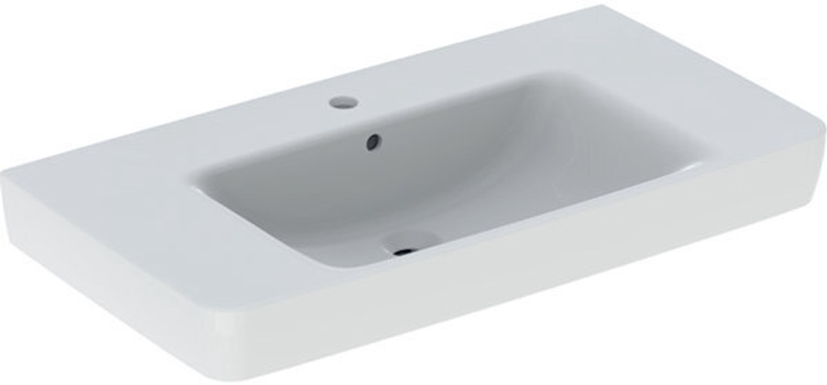 Geberit Renova Plan Wastafel 90X48Cm M/Kr M/Ol Afleg L En R Wit