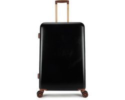 Decent RETRO Grote maat koffer 76 × 48 × 30 - Reiskoffer met wielen - Lichtgewicht koffer - Reiskoffer groot - Veilig TSA Cijferslot - Black