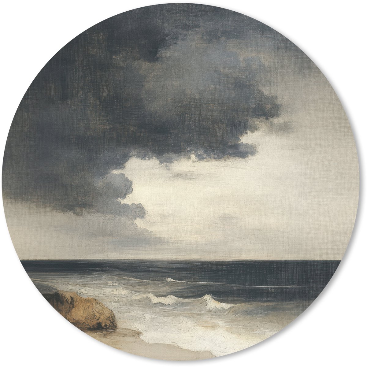 Muismat rond 30x30 cm - Mousepad Kust - Golven - Rots - Storm - Ronde muismatten
