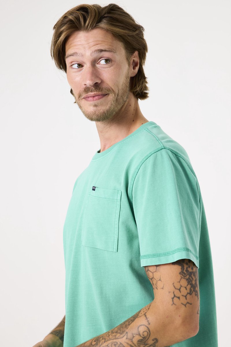 GARCIA Heren Effen T-shirt Groen Korte mouw
