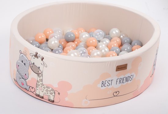 Ballenbak Baby - Speelgoed 1 jaar, 2 jaar, 3 jaar - Best Friends Ballenbad - Ballenbakken - Gomoor - 100% Katoen en BPA vrije ballen 200 stuks Ø 7 cm - Ballen Licht Orange, Zilver, Parel en Parelmoer van Merkloos — afbeelding 4