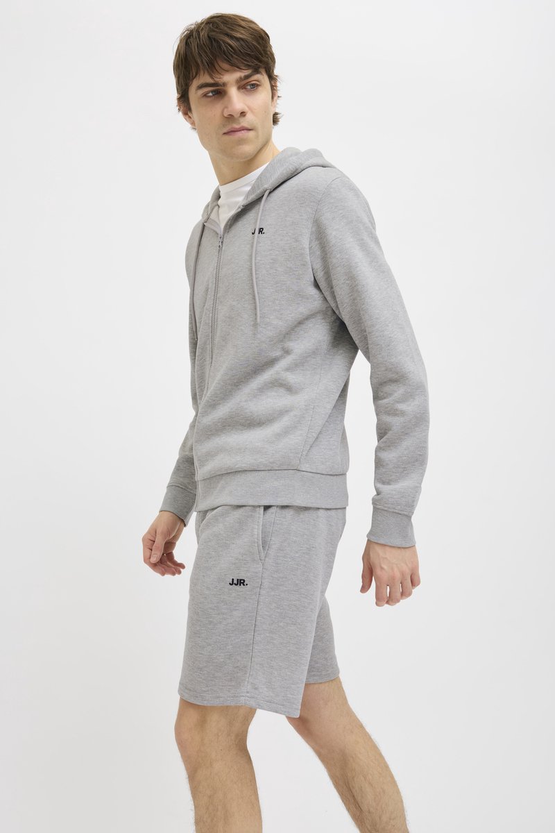 JJ REBEL JREBGORM REG REBEL LOGO SWEAT SHORTS SN Heren Trackshort - Light Grey Melange — afbeelding 3