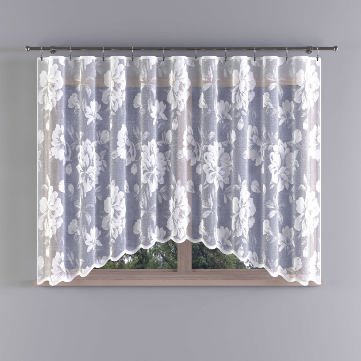 Wisan- Certisa- jacquard vitrage- 350 x max 160 cm- Curtains - Jacquardgordijnen- wit - 350 x 160 cm
