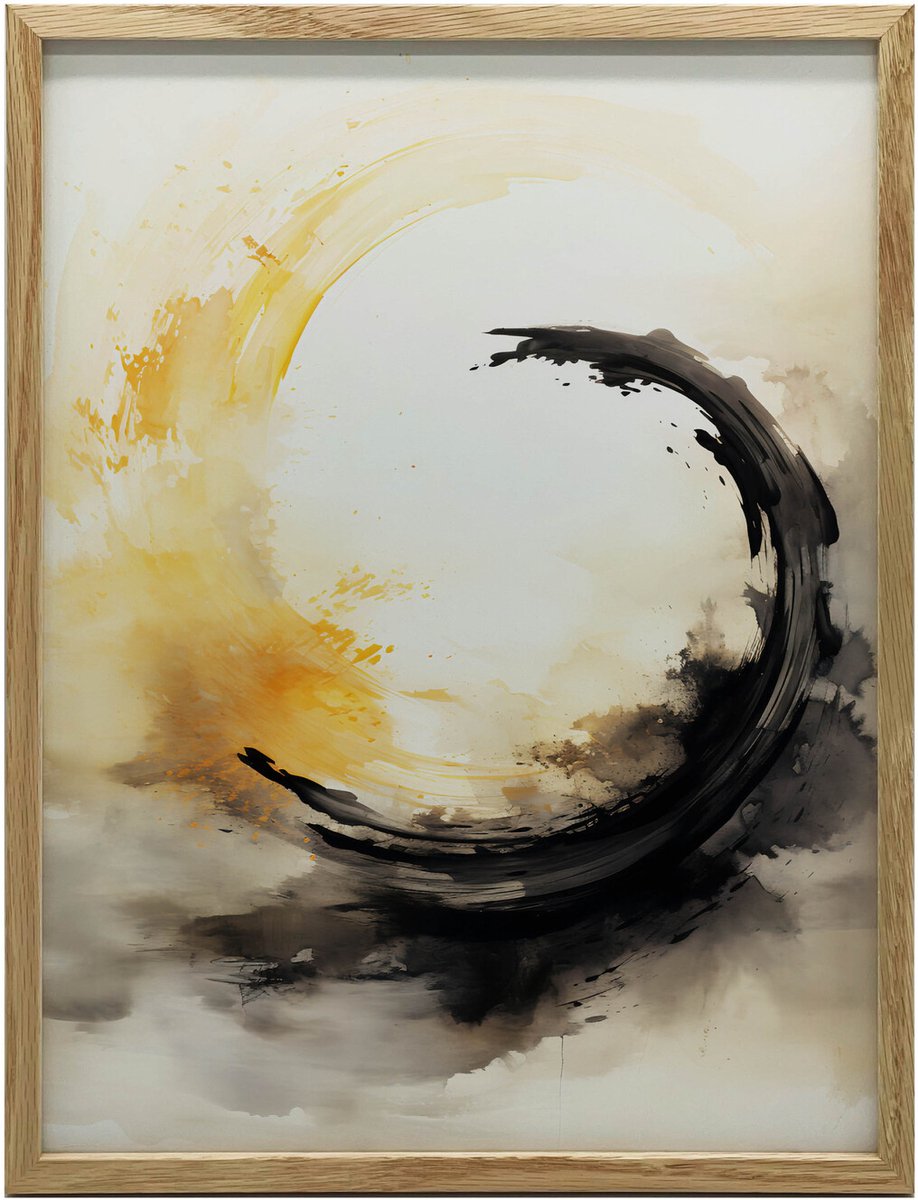 Frame Wandposter Zen The Essence Of Balance Goud Aluminium 40X50