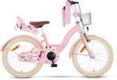 SJOEF Dolly Meisjesfiets 18 inch Roze | Kinderfiets 5, 6 & 7 jaar | Kledingmaat 110-123 | Fiets 18 inch