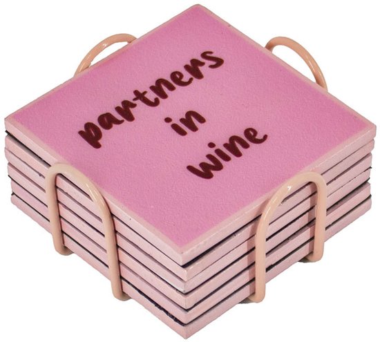 AccueilLié par KY | Set de 6 sous-verres avec casier à vin | ensemble de sous-verres