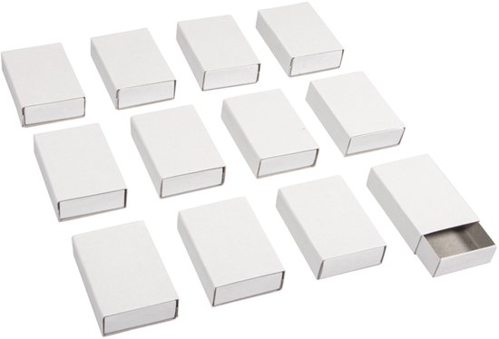 WOPPLXY 200 stuks lege lucifers, 5 x 3,5 x 1,5 cm, witte dozen, ideaal voor hobby en decoratie (zelfmontage vereist