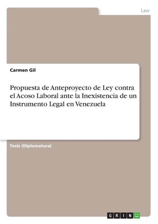 Propuesta de Anteproyecto de Ley contra el Acoso Laboral ant ... - cover