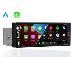 Boscer 1Din Autoradio Universeel - 6,9 Inch HD Touchscreen - Apple Carplay & Android Auto (Draadloos) - Bluetooth, USB, USB-C & MP5 - AHD Achteruitrijcamera, Stuurwieladapter & Externe Microfoon