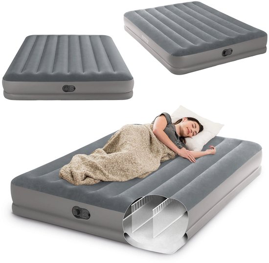 Intex Prestige Mid-Rise luchtbed - Queensize - Ingebouwde elektrische pomp