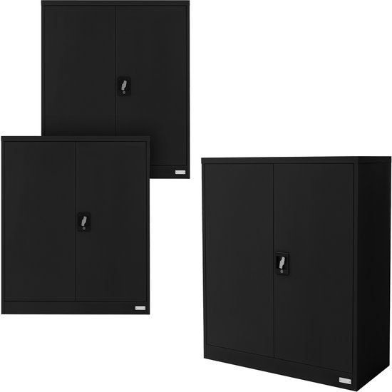 Afsluitbare archiefkast 90x40x90 cm wit staal ML design