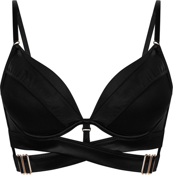 Hunkemöller Dames Lingerie Voorgevormde push-up longline beugel bh Colette - Zwart - maat C70