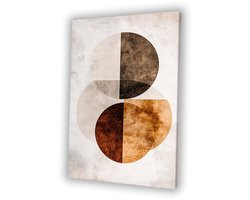 Minimalistische cirkels in aardetinten - Abstract canvas schilderij - Muurdecoratie canvas cirkels - Minimalisme - Wanddecoratie industrieel -…