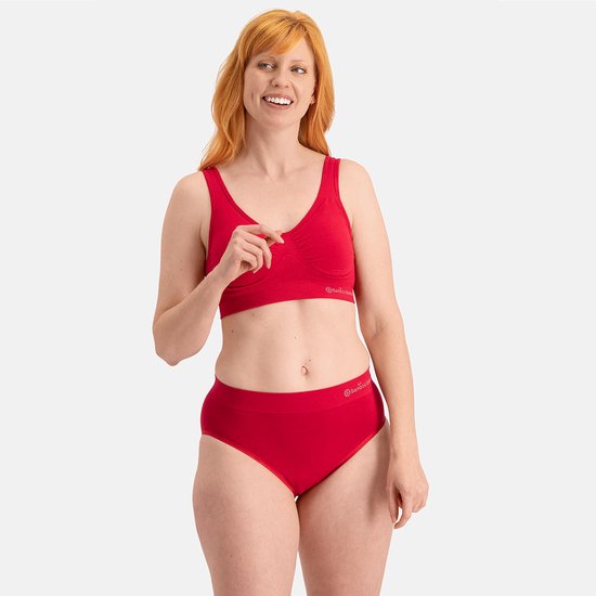 Bamboo Basics Naadloze Slip Belle - 3-pack - Rode Slip - Maat M - Bamboe Ondergoed Dames Naadloos - Bamboe Slips