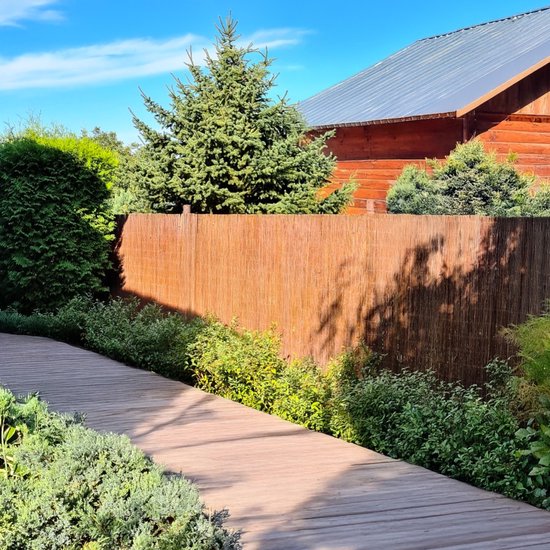 Clôture brise-vue en roseau BOGATECO en bois | 200 cm de haut et 500 cm de long | Idéal pour jardin, balcon et terrasse | Fabriqué en Europe