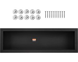 Douche Niche Klaar voor Tegels, 40,64 x 127 cm, Wandeinbouw, Enkel Plank Organizer met Rechte Hoeken, Geïsoleerde, Waterdichte Zeepopslag voor Moderne Badkamerdouches, Zwart